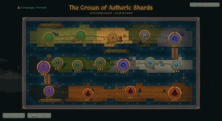 Gem TD campaign world map